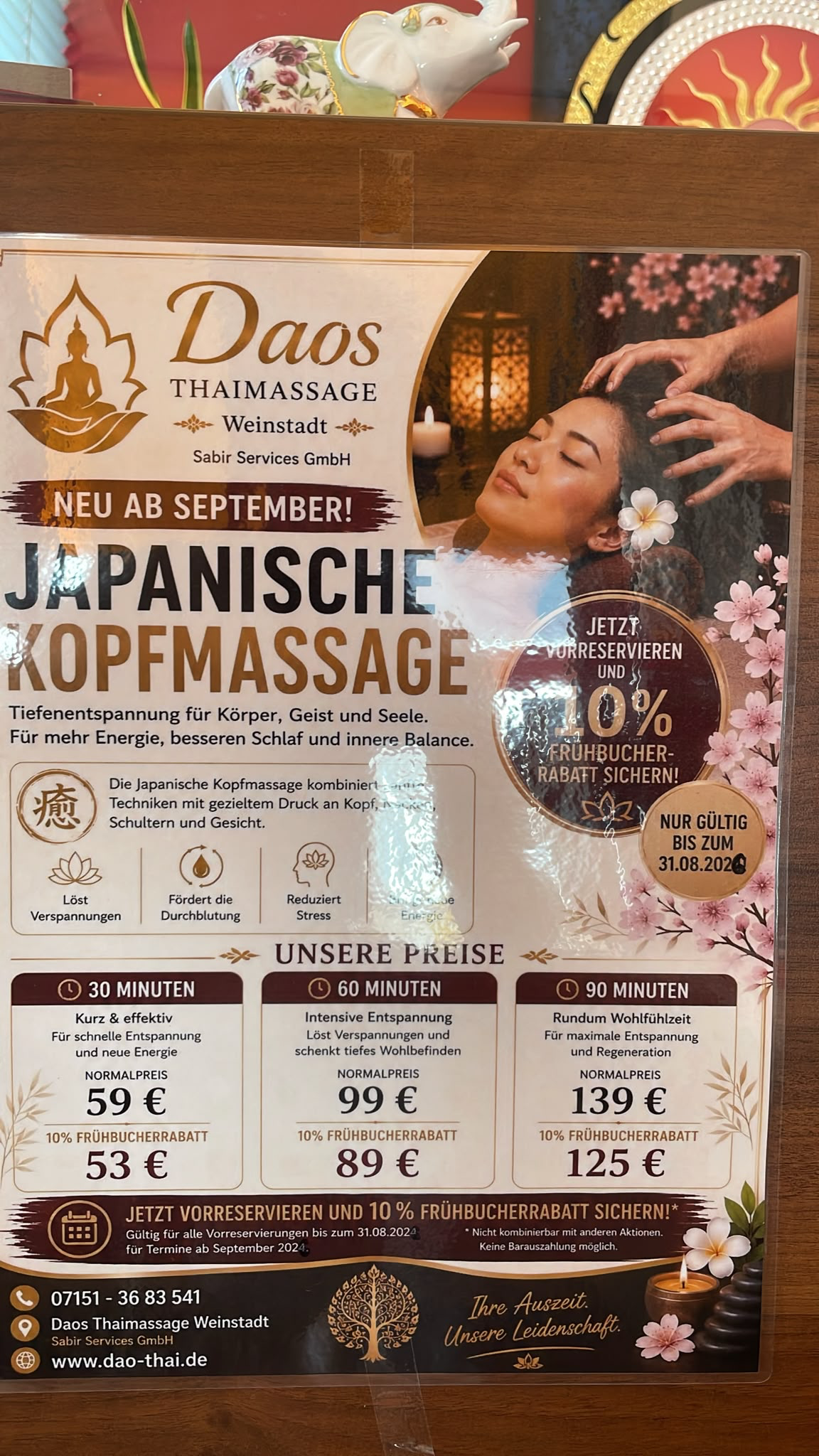 Japanische Kopfmassage bei Dao Thai